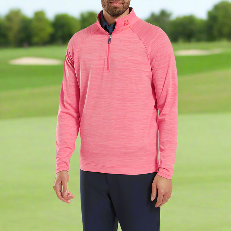 FootJoy Wave Jacquard Chill-Out Pullover - Pink Lemonade