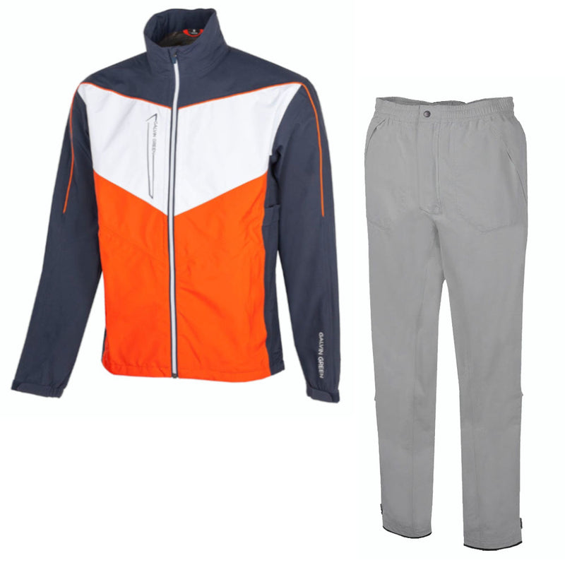 Galvin Green Armstrong/Alan Waterproof Suit - Navy/Orange/White - Cool Grey