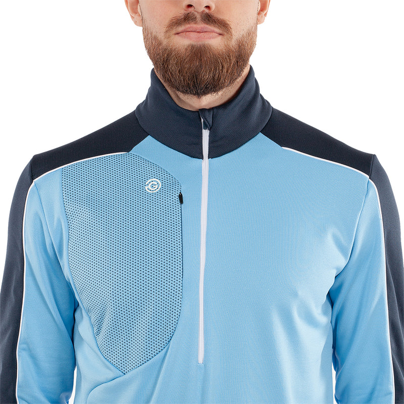 Galvin Green Dave 1/4 Zip Pullover - Alaskan Blue/Navy