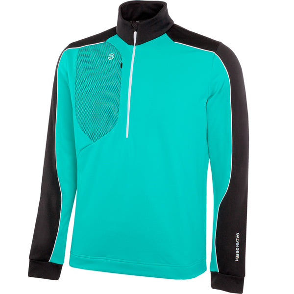 Galvin Green Dave 1/4 Zip Pullover - Black/Atlantis Green