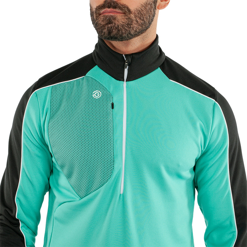 Galvin Green Dave 1/4 Zip Pullover - Black/Atlantis Green