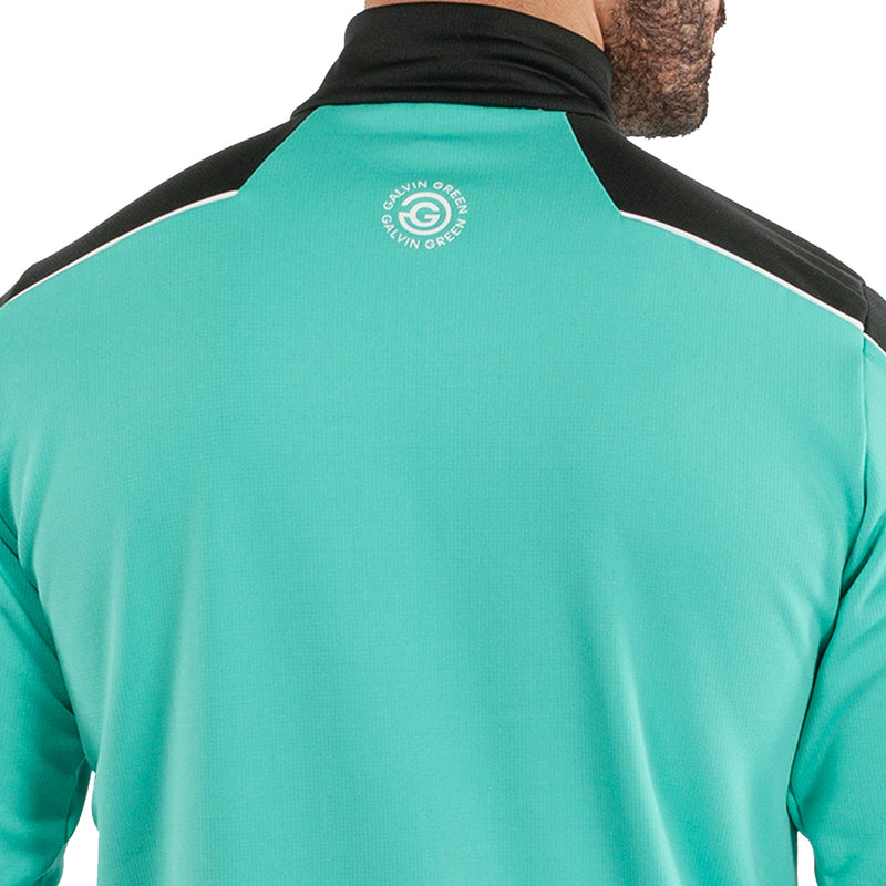 Galvin Green Dave 1/4 Zip Pullover - Black/Atlantis Green