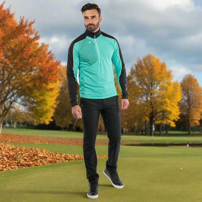 Galvin Green Dave 1/4 Zip Pullover - Black/Atlantis Green