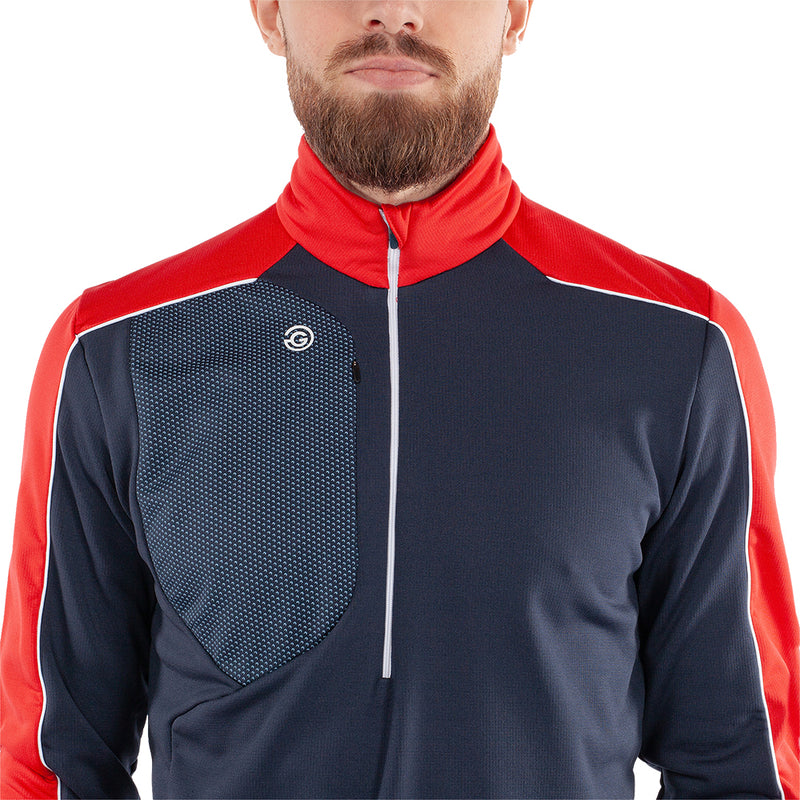 Galvin Green Dave 1/4 Zip Pullover - Navy/Red