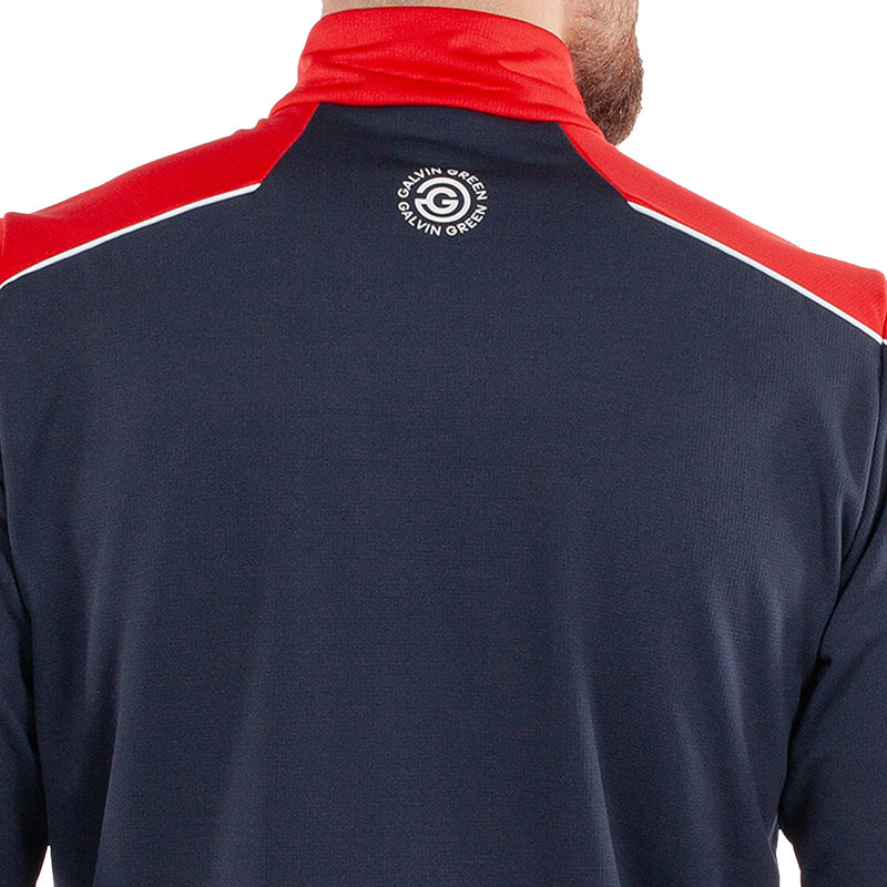 Galvin Green Dave 1/4 Zip Pullover - Navy/Red