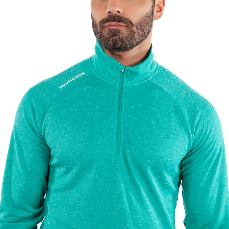 Galvin Green Dion 1/4 Zip Pullover - Atlantis Green Melange