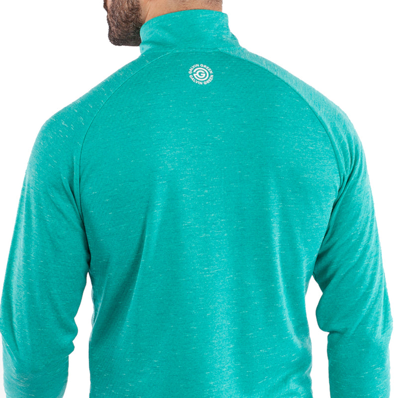 Galvin Green Dion 1/4 Zip Pullover - Atlantis Green Melange