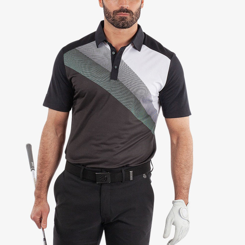 Galvin Green Macoy Polo Shirt - Black/Atlantis Green