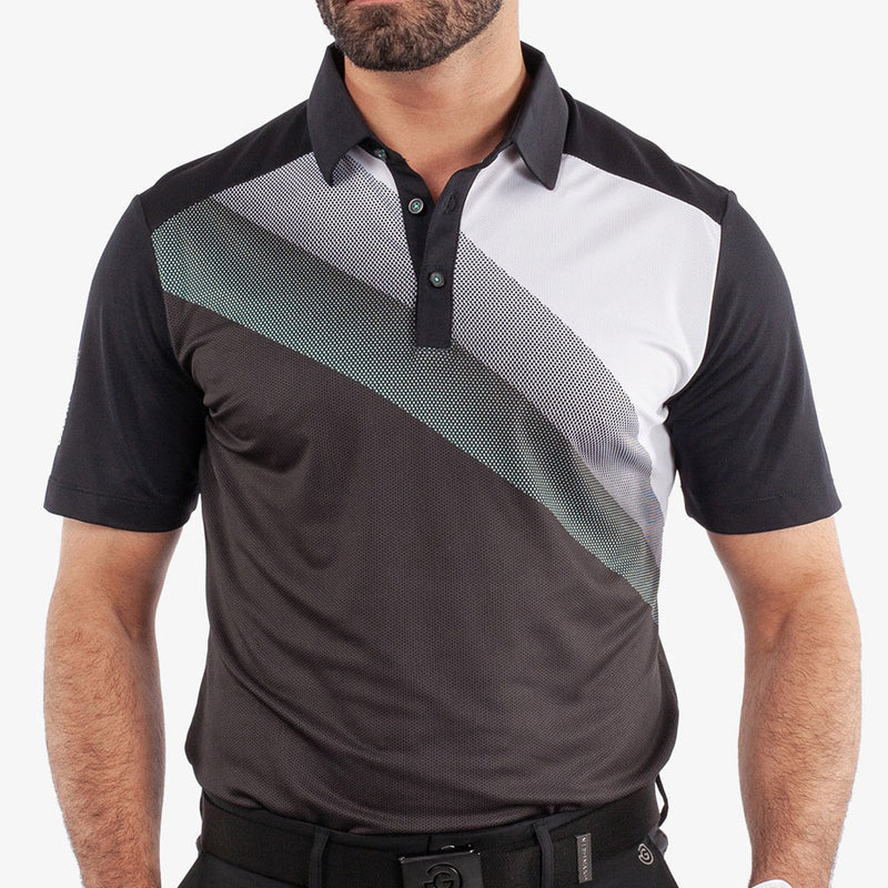 Galvin Green Macoy Polo Shirt - Black/Atlantis Green