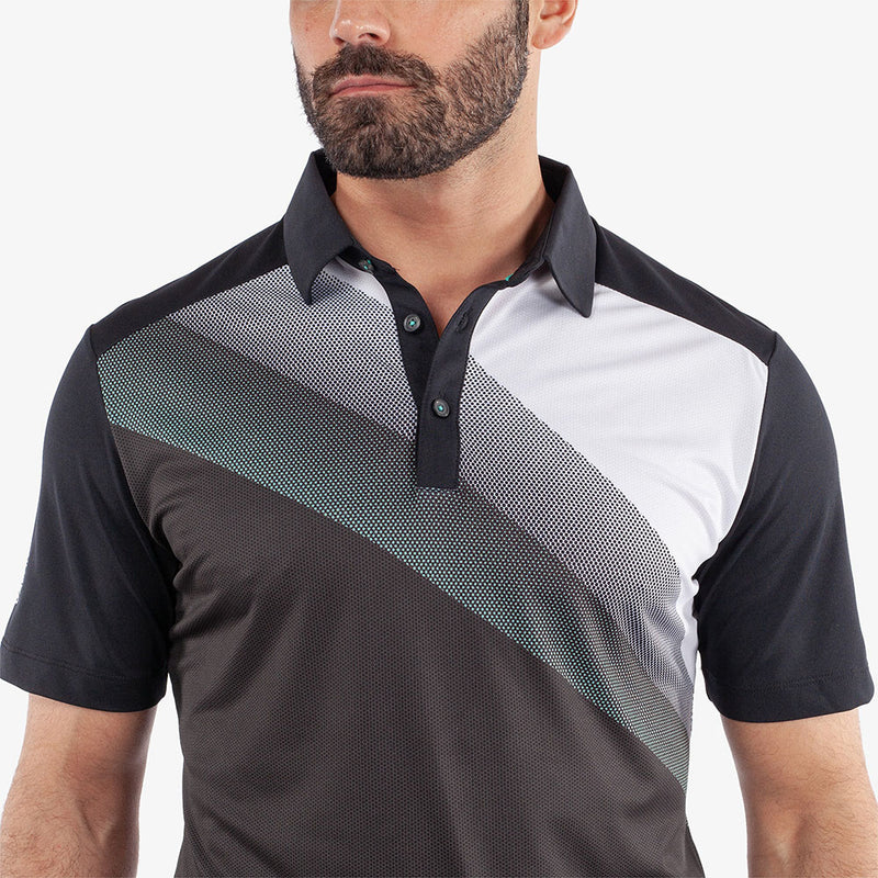 Galvin Green Macoy Polo Shirt - Black/Atlantis Green