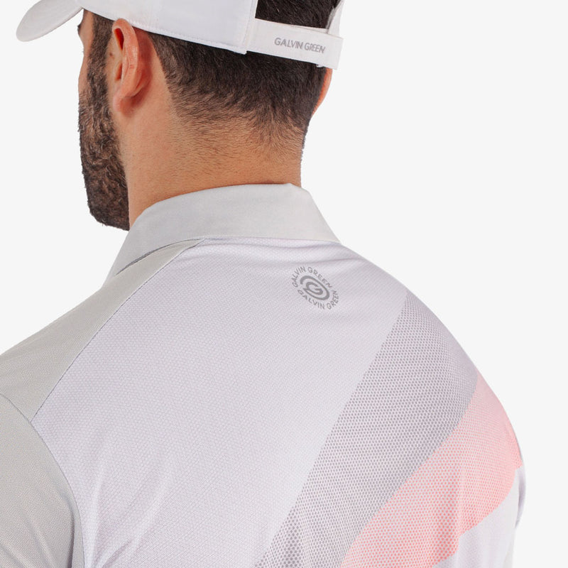 Galvin Green Macoy Polo Shirt - Cool Grey/Coral