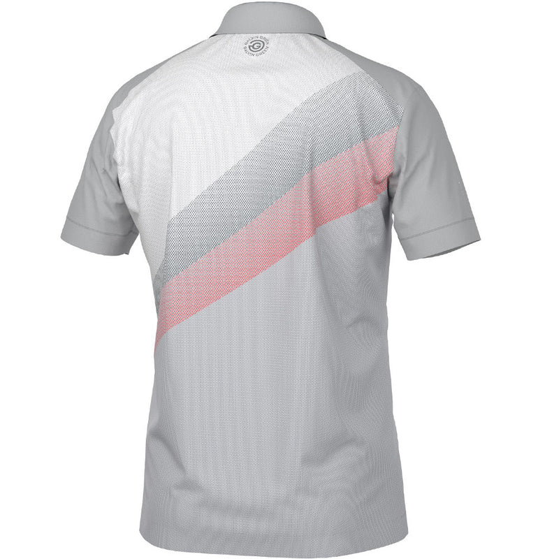 Galvin Green Macoy Polo Shirt - Cool Grey/Coral