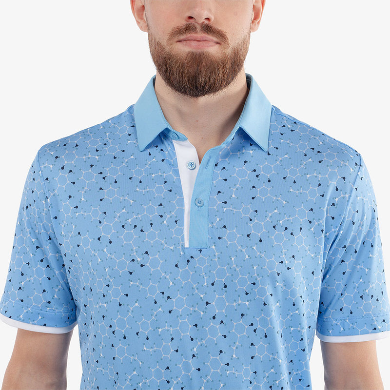 Galvin Green Mannix Polo Shirt - Alaskan Blue/Navy