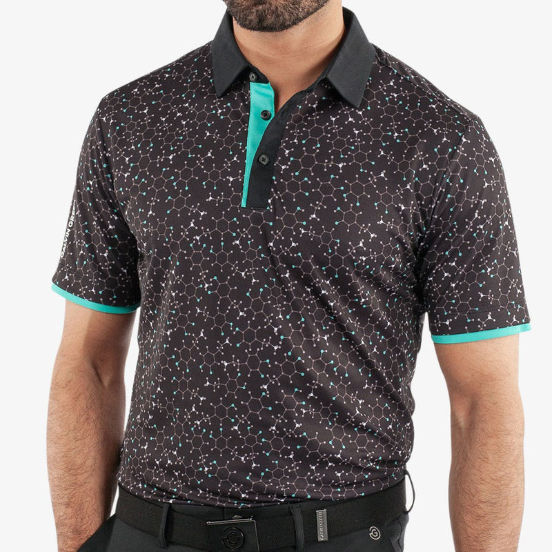 Galvin Green Mannix Polo Shirt - Black/Atlantis Green