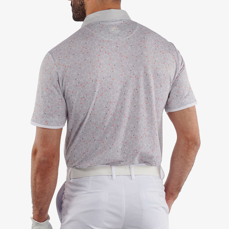 Galvin Green Mannix Polo Shirt - Cool Grey/Coral