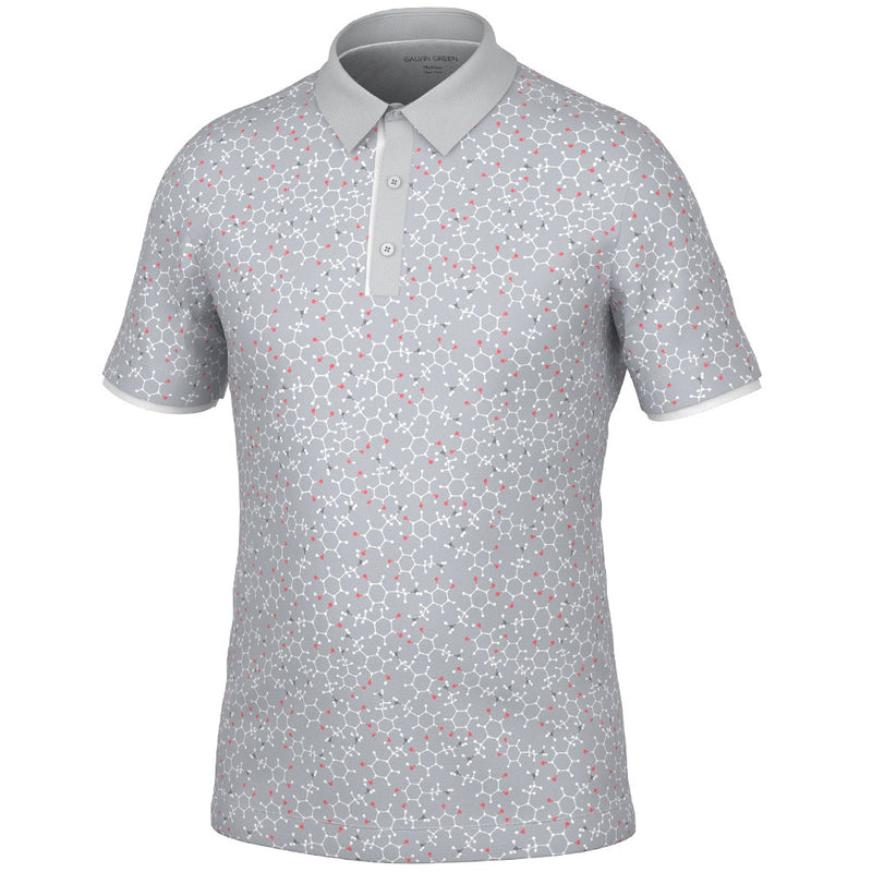 Galvin Green Mannix Polo Shirt - Cool Grey/Coral