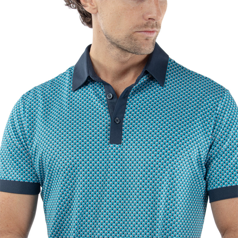 Galvin Green Mate Polo Shirt - Aqua/Navy