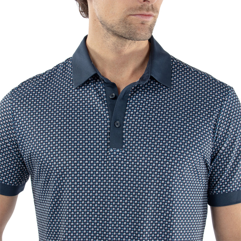 Galvin Green Mate Polo Shirt - Cool Grey/Navy