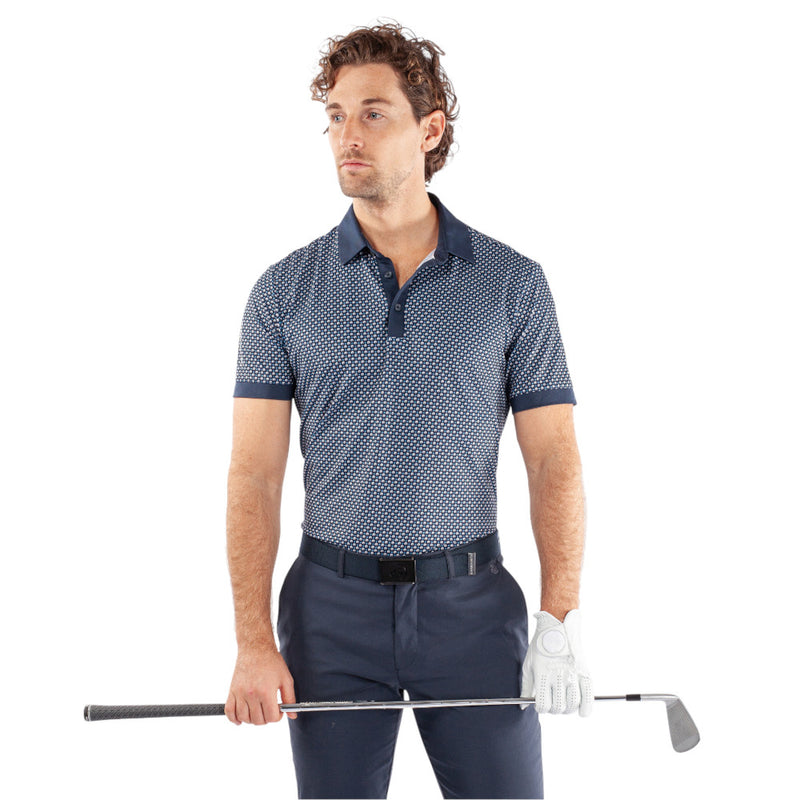 Galvin Green Mate Polo Shirt - Cool Grey/Navy