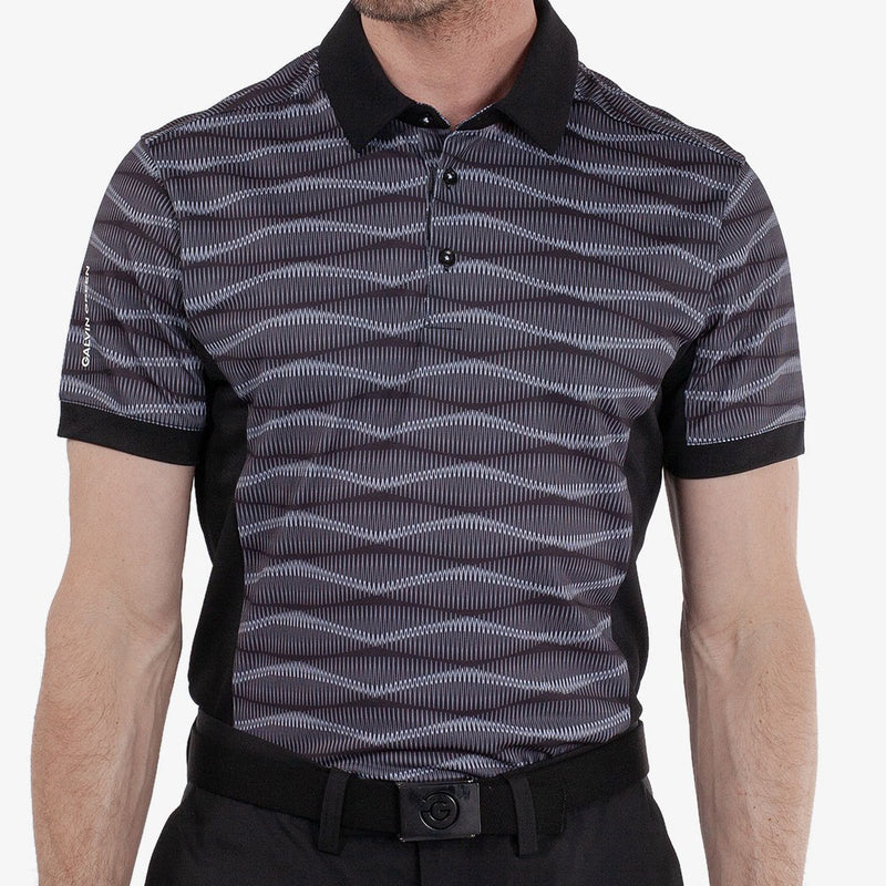 Galvin Green Merlin Polo Shirt - Black/Sharkskin