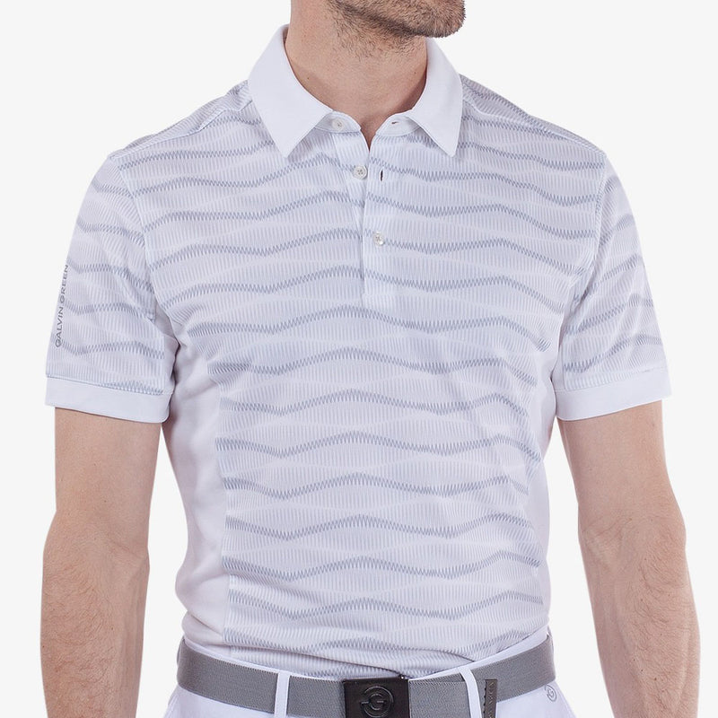 Galvin Green Merlin Polo Shirt - White/Cool Grey