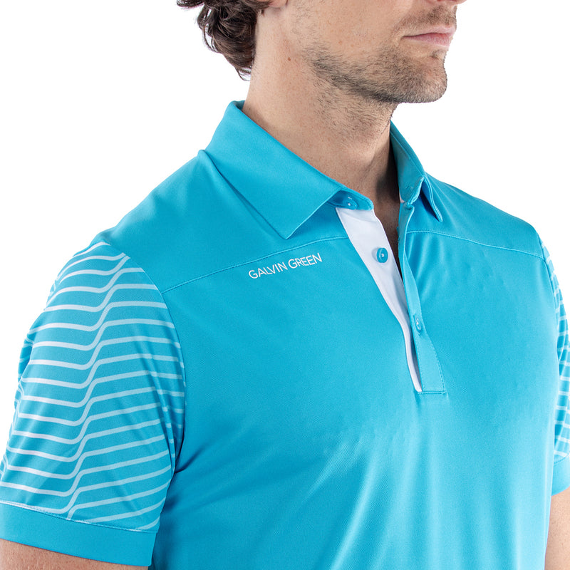 Galvin Green Milion Polo Shirt - Aqua/White