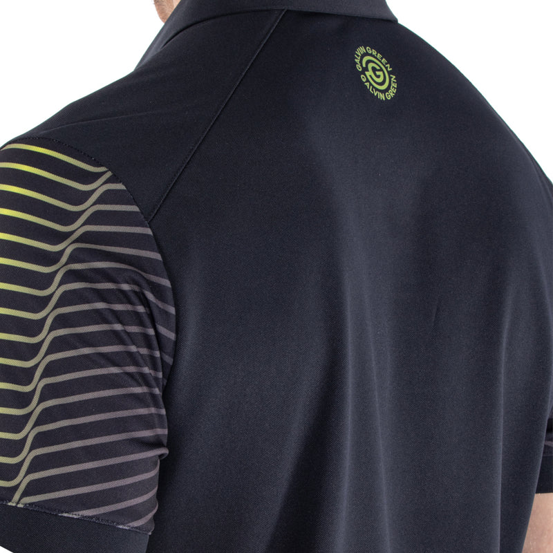 Galvin Green Milion Polo Shirt - Black/Sunny Lime