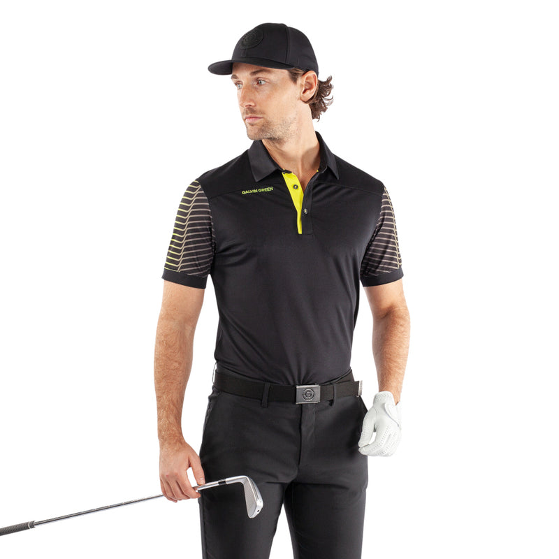 Galvin Green Milion Polo Shirt - Black/Sunny Lime