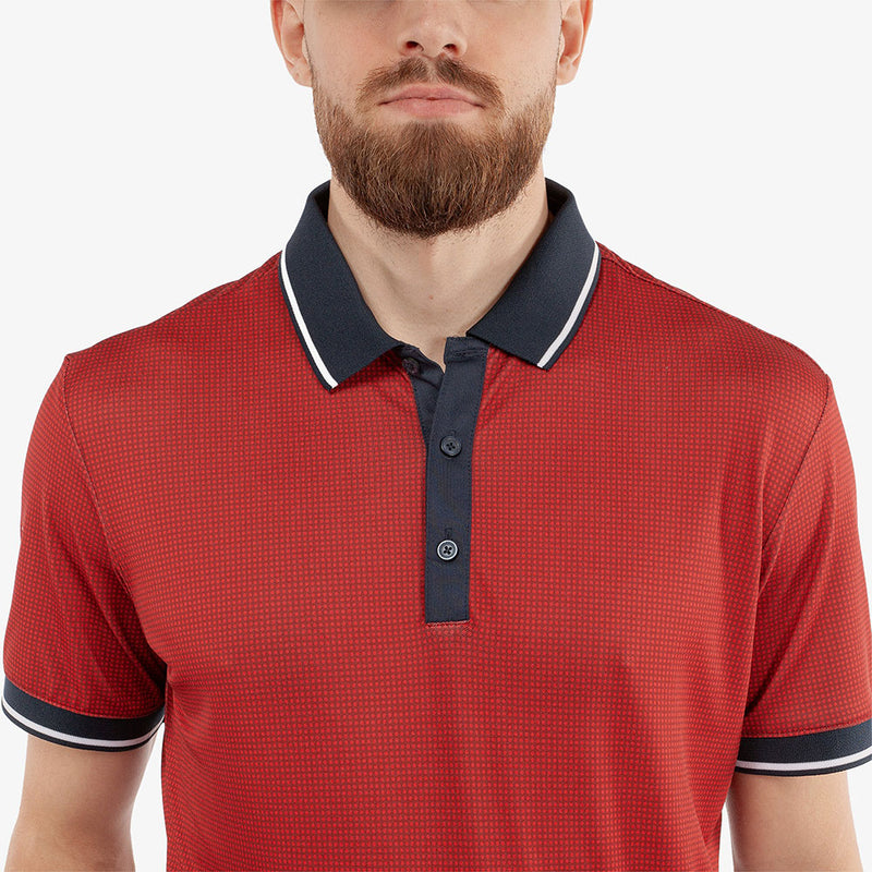 Galvin Green Miller Polo Shirt - Red/Navy