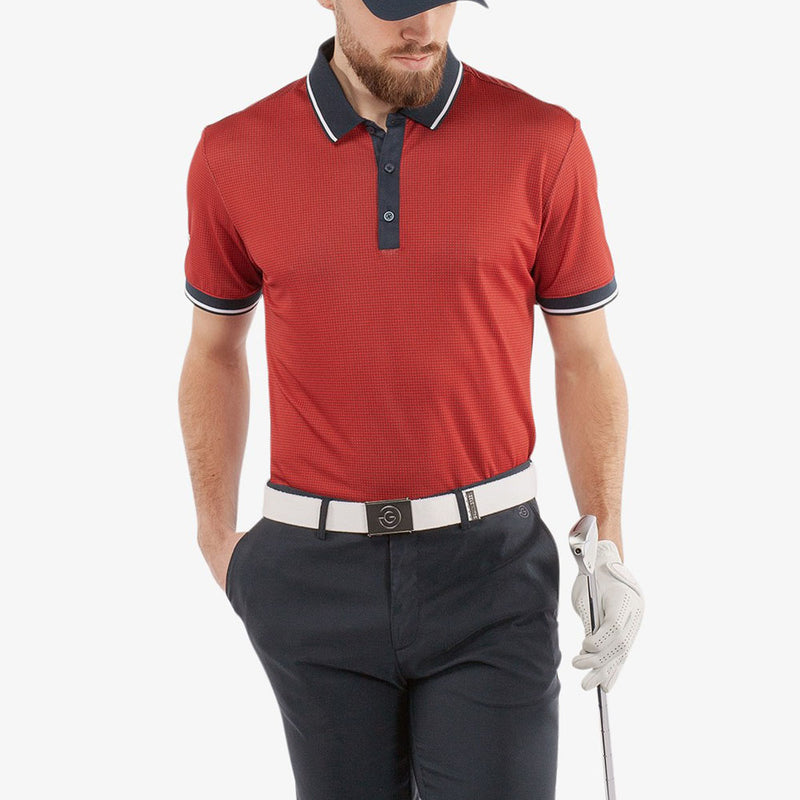 Galvin Green Miller Polo Shirt - Red/Navy