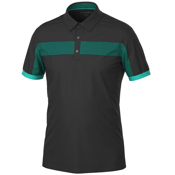 Galvin Green Mills Polo Shirt - Black/Atlantis Green