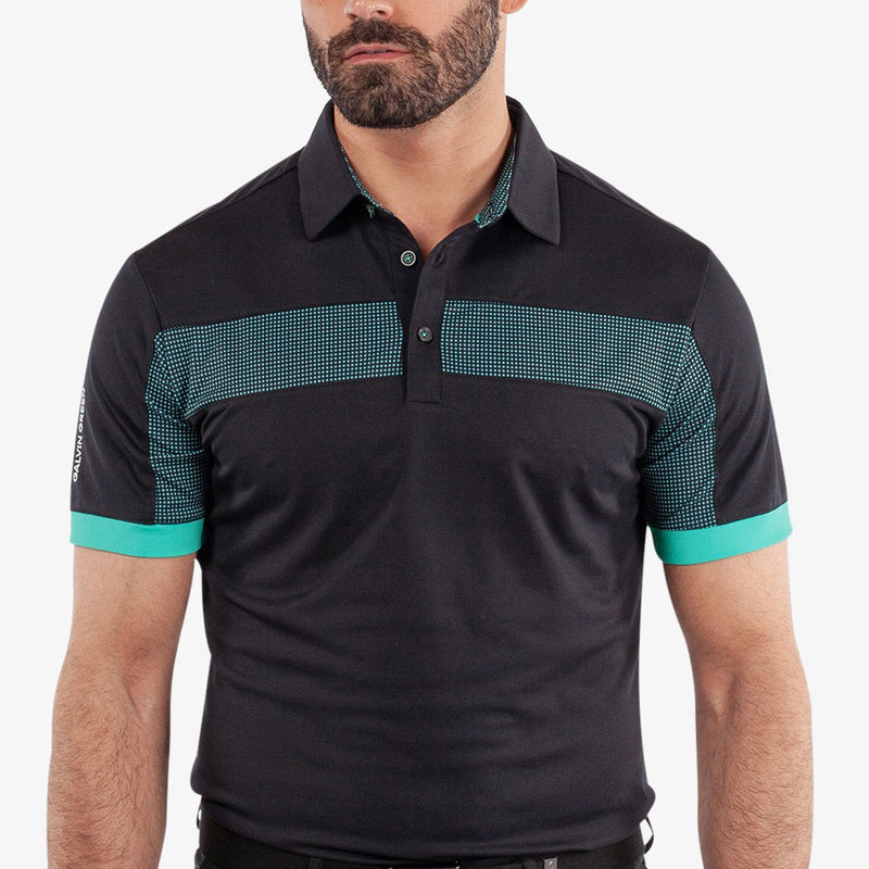 Galvin Green Mills Polo Shirt - Black/Atlantis Green