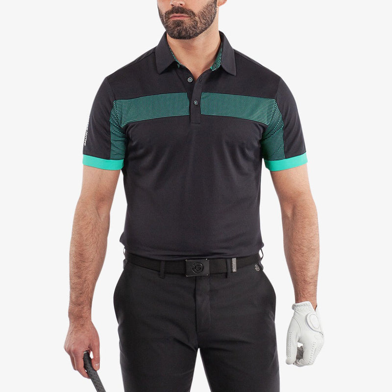 Galvin Green Mills Polo Shirt - Black/Atlantis Green