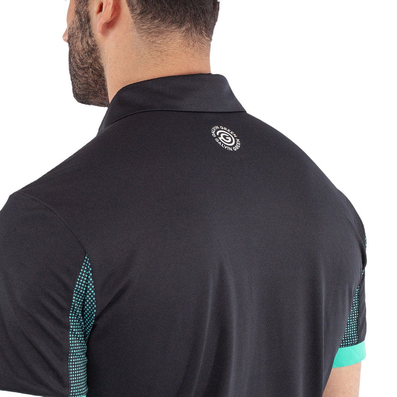 Galvin Green Mills Polo Shirt - Black/Atlantis Green