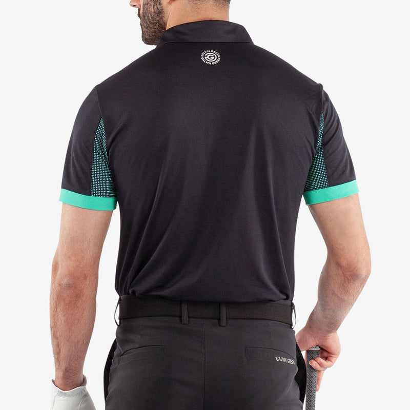 Galvin Green Mills Polo Shirt - Black/Atlantis Green