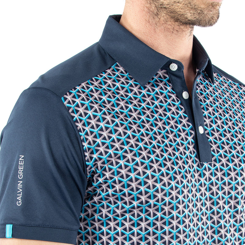 Galvin Green Mio Polo Shirt - Aqua/Navy