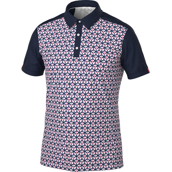 Galvin Green Mio Polo Shirt - Camelia Rose/Navy