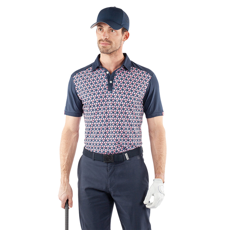 Galvin Green Mio Polo Shirt - Camelia Rose/Navy