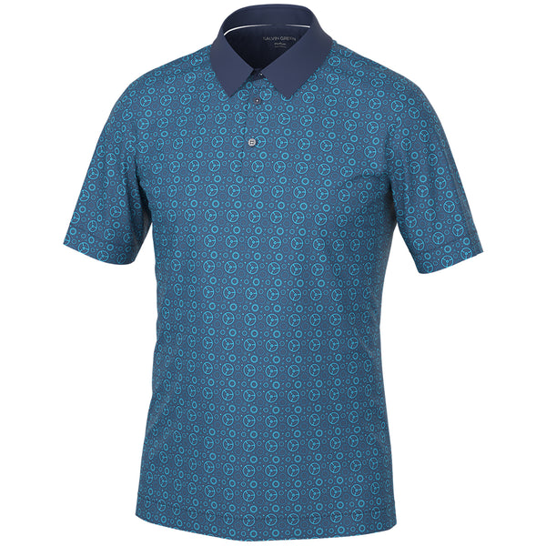 Galvin Green Miracle Polo Shirt - Aqua/Navy