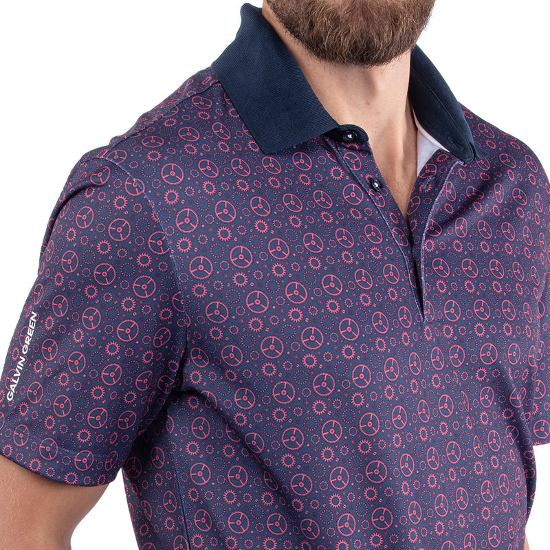 Galvin Green Miracle Polo Shirt - Camelia Rose/Navy