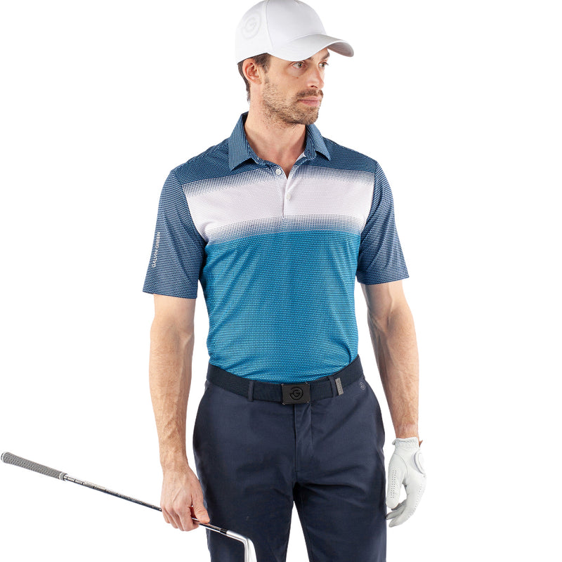 Galvin Green Mirca Ventil8+ Polo Shirt - Aqua/White/Navy