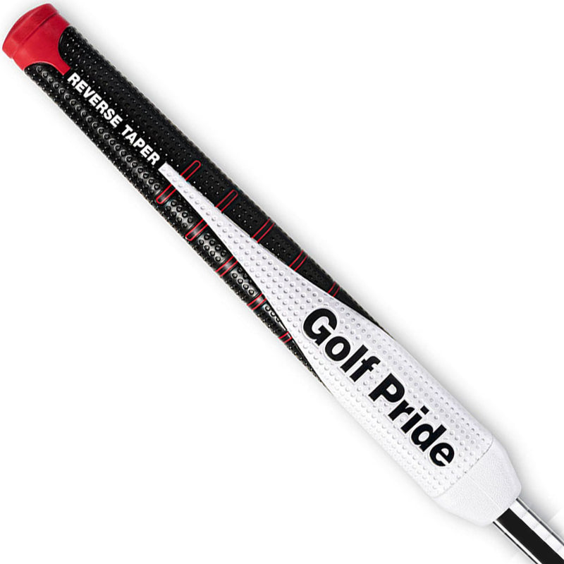 Golf Pride Reverse Taper Flat Large Putter Grip - Black/White/Red