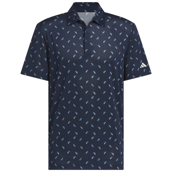 adidas Ultimate365 Printed Mesh Polo Shirt - Collegiate Navy/Wonder Silver