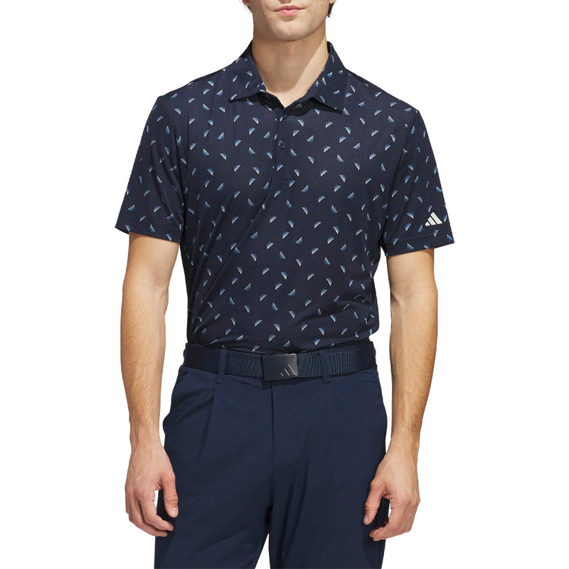 adidas Ultimate365 Printed Mesh Polo Shirt - Collegiate Navy/Wonder Silver