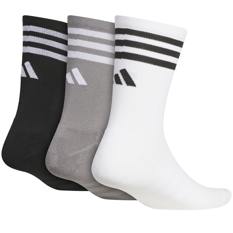 adidas 3 Pack Crew Socks - White/Grey Three/Black