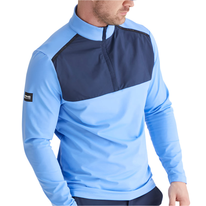 Ping Keeton 1/2 Zip Mid Layer  - Cornflower Blue/Navy