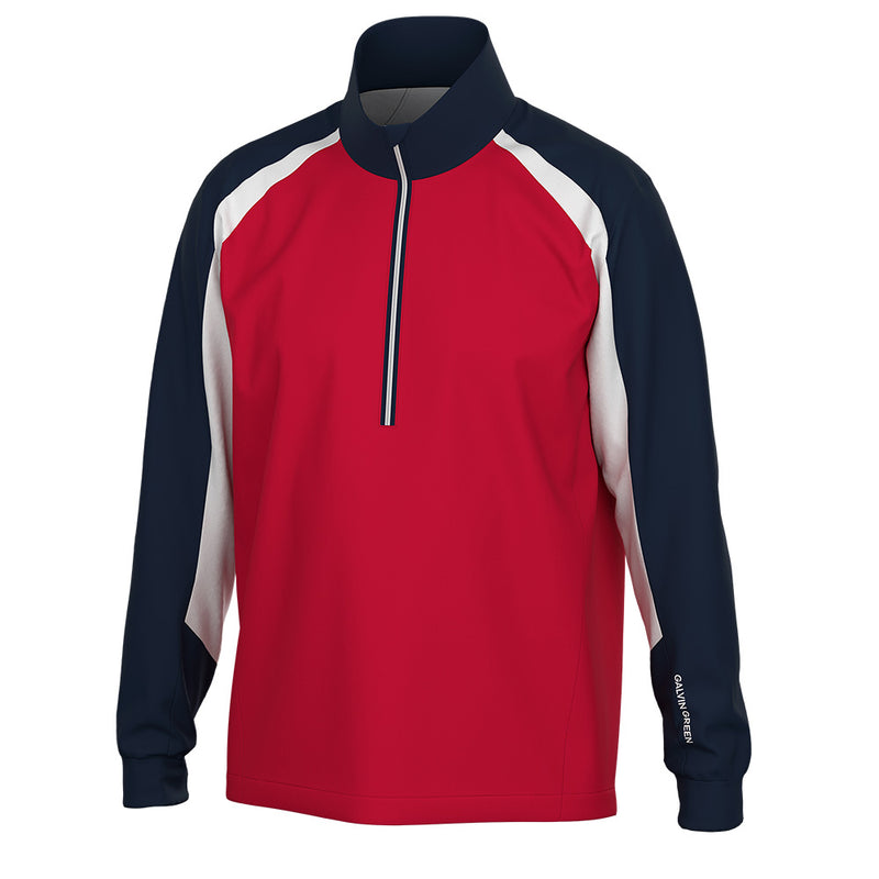 Galvin Green Laurent Windproof Pullover Jacket - Red/Navy