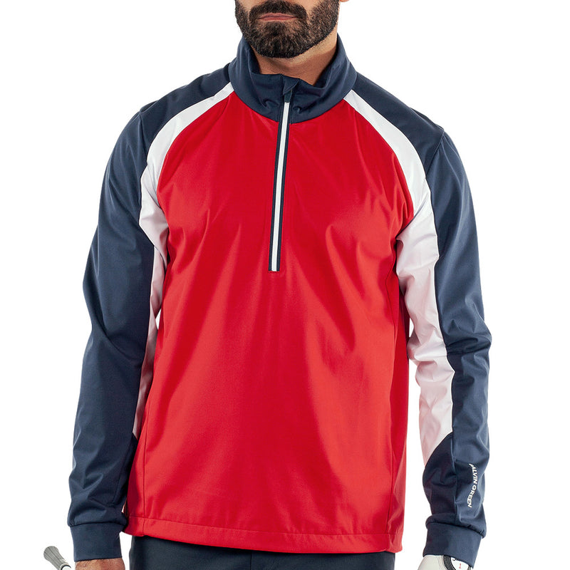 Galvin Green Laurent Windproof Pullover Jacket - Red/Navy