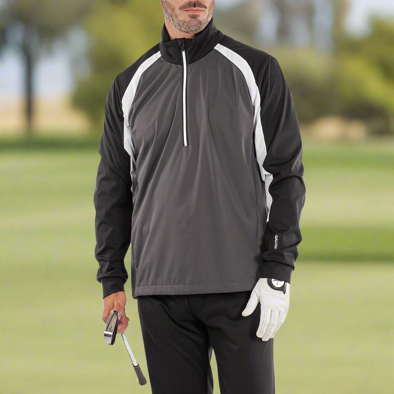 Galvin Green Laurent Windproof Pullover Jacket - Forged Iron/Black