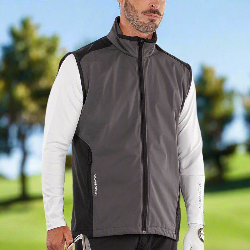 Galvin Green Leo Windproof Gilet - Forged Iron/Black